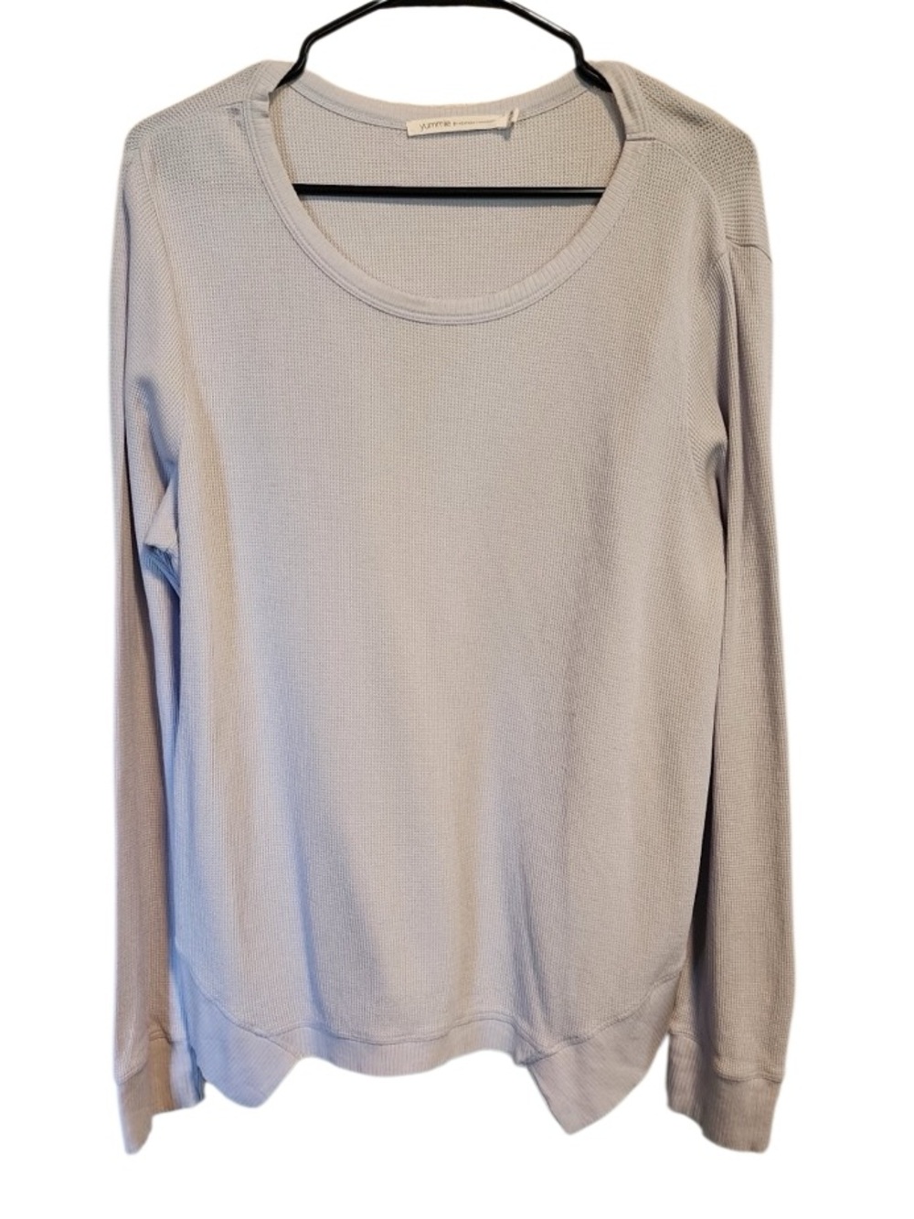 Yummie by Heather Thomson Light Blue Waffle Knit Long Sleeve Top XL - Picture 7 of 8